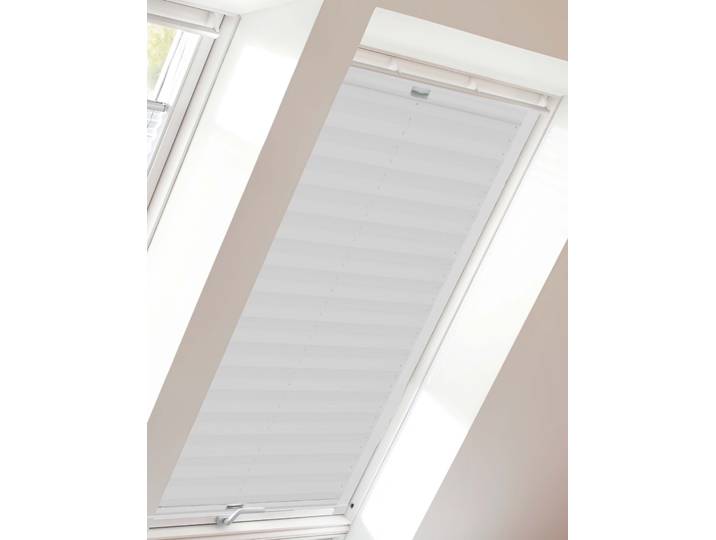 Dachfensterplissee SUNLINES StartUp Style Crepe , weiss (weiß, weiß), B:38,3cm H:79,5cm, Obermaterial: 100% Polyester, Plissees, Dachfensterplissee, mit Führungsschienen