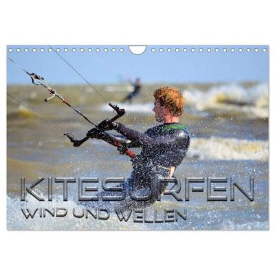 Kitesurfen - Wind und Wellen (Wandkalender 2027 DIN A4 quer), CALVENDO Monatskalender