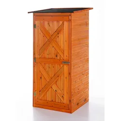 Hardin 1fachgut Gerätehaus aus Holz Wetterfest, ca. 78 x 78 x 163 cm - Natur