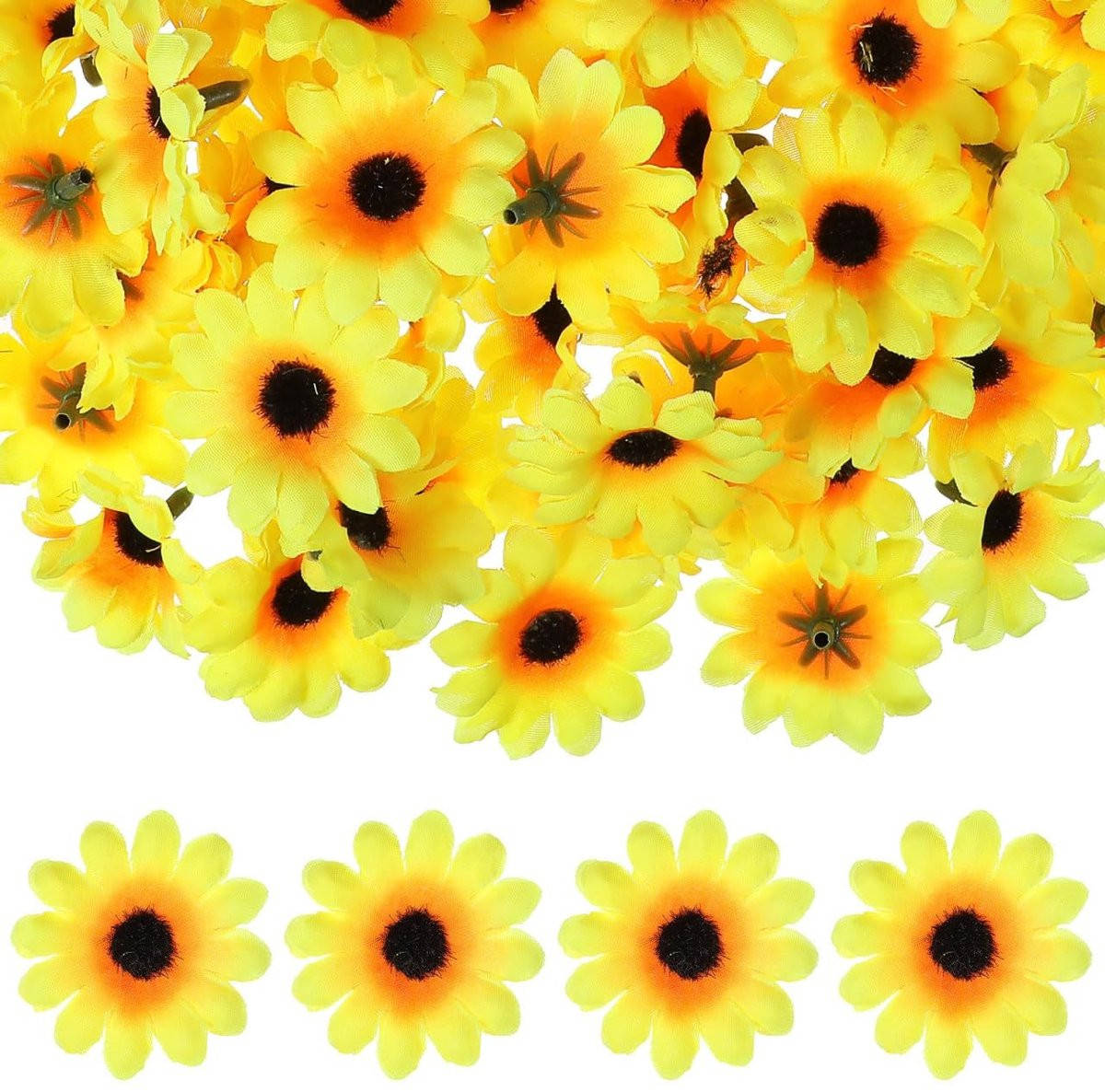 Dailygoods Zonnebloemkoppen 100 stuks Kunstmatige Bloemen