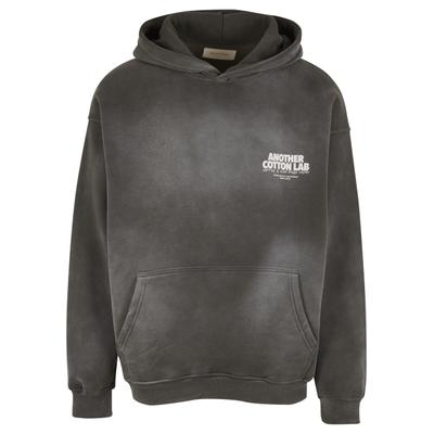 Kapuzensweatshirt ANOTHER COTTON LAB "Another Cotton Lab Vitamin D3 Washed Hoodie", Herren, Gr. XS, washed schwarz, 52% Baumwolle, 48% Polyester, bedruckt, Rundhals, Sweatshirts