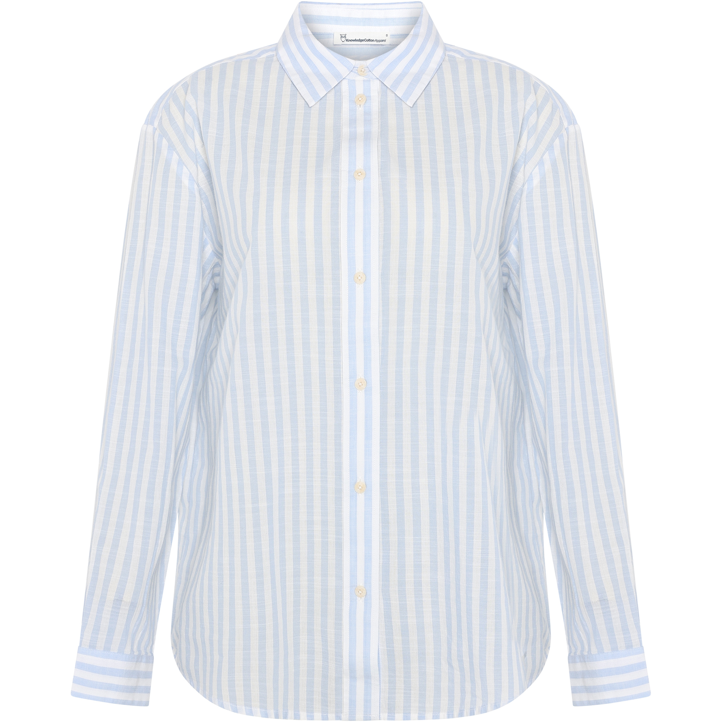 KnowledgeCotton Apparel Yarn Dyed Damen Blusen blau Größe XS Lifestyle Hautfreundlich