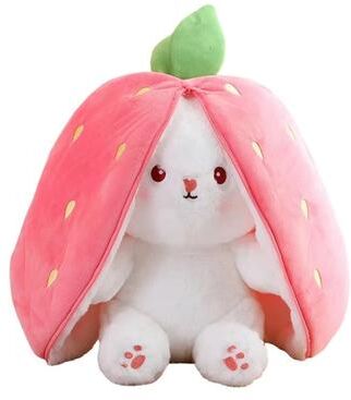 Youfap Market Delicate Soft Cute Deformed Rabbit Plush Toy, Strawberry Carrot Style, Ideal Birthday Gift strawberry m