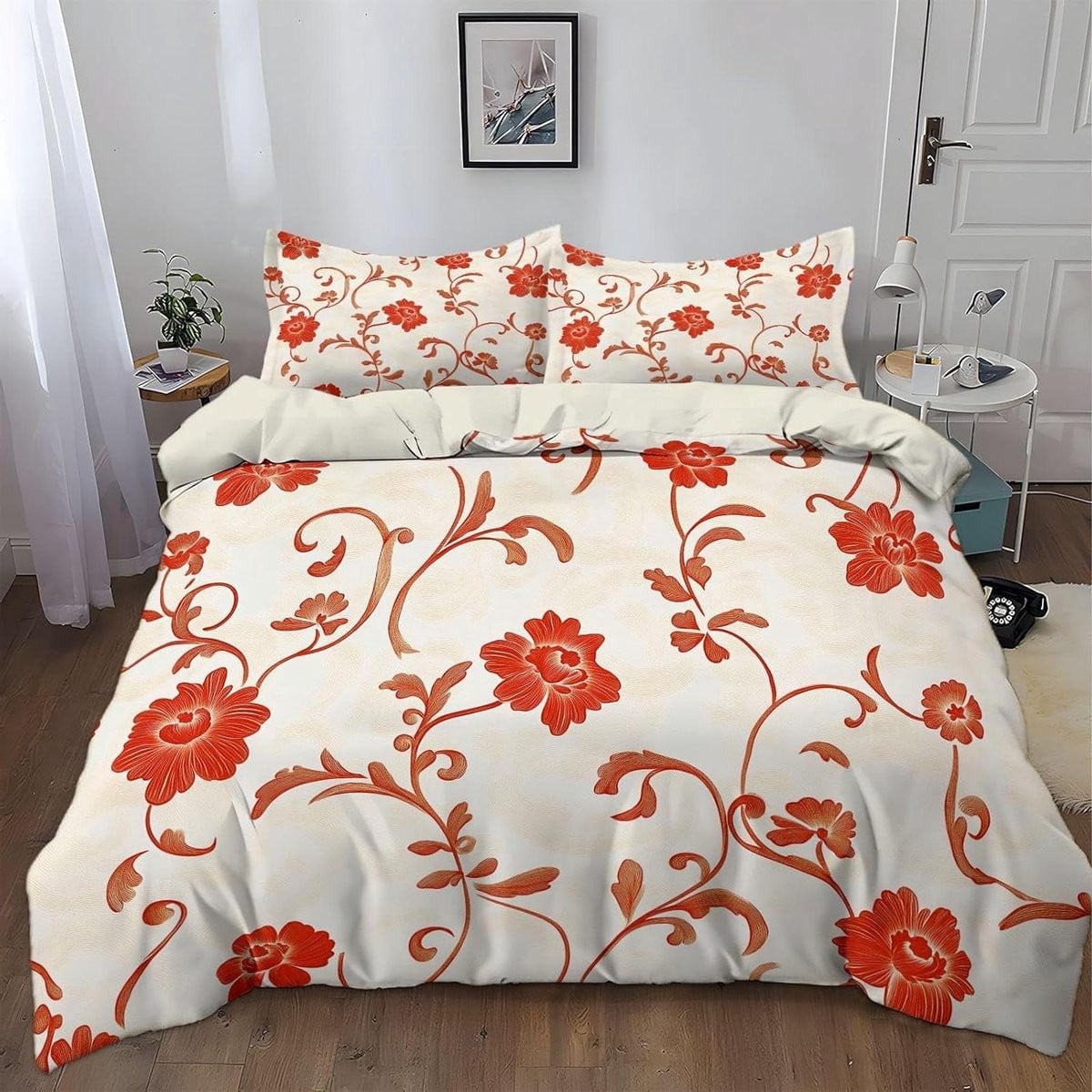 Omkeerbaar beige dekbedovertrek set voor slaapkamer decoratie 140x200 cm