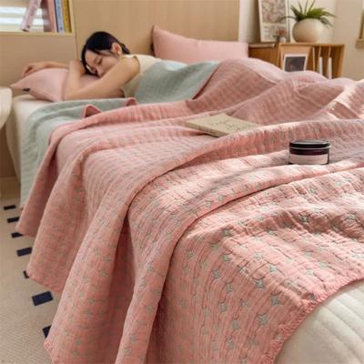 Uplift Picks 3 Layer Cotton Gauze Blanket Lightweight Pure Cotton Throw soft Coral 200x230cm 1 Pc