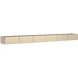 Helloshop26 - Moderner Pflanzkübel 600 x 80 x 45 cm aus elfenbeinfarbenem Stahl für den Innen- und Außenbereich Industrie-Chic-Stil