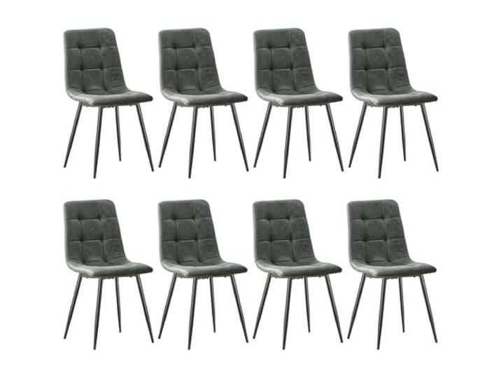 ANVOFONG Technisches Tuch Esszimmerstühle 8er Set,Dunkelgrau Esszimmerstuhl mit verstärkten Stuhlbeinen,Küchenstuhl Polsterstühle,Stuhl für Esszimmer,Küche & Wohnzimmer