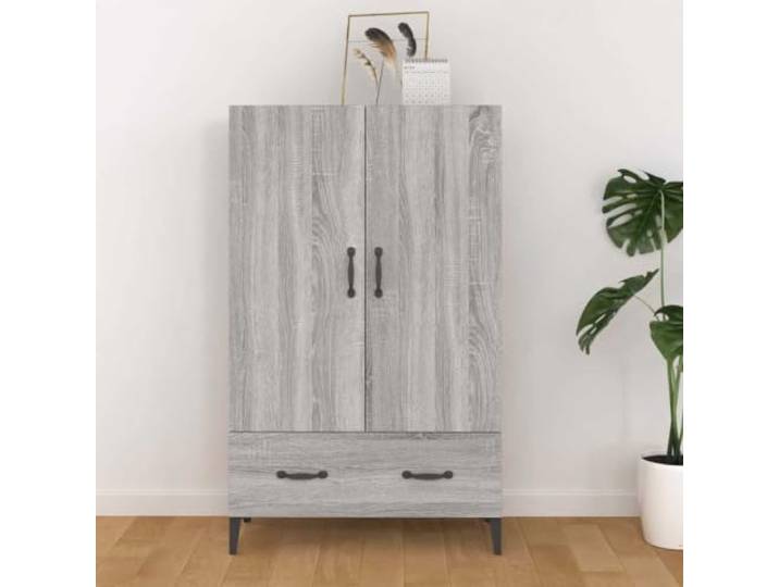 HEFZGDB Dekorativer Beistellschrank für die Einrichtung: Modernes Highboard mit Schublade, Zwei Türen und Stauraum als stabiles Highboard mit Wandhalterung aus Holzwerkstoff in Weiß