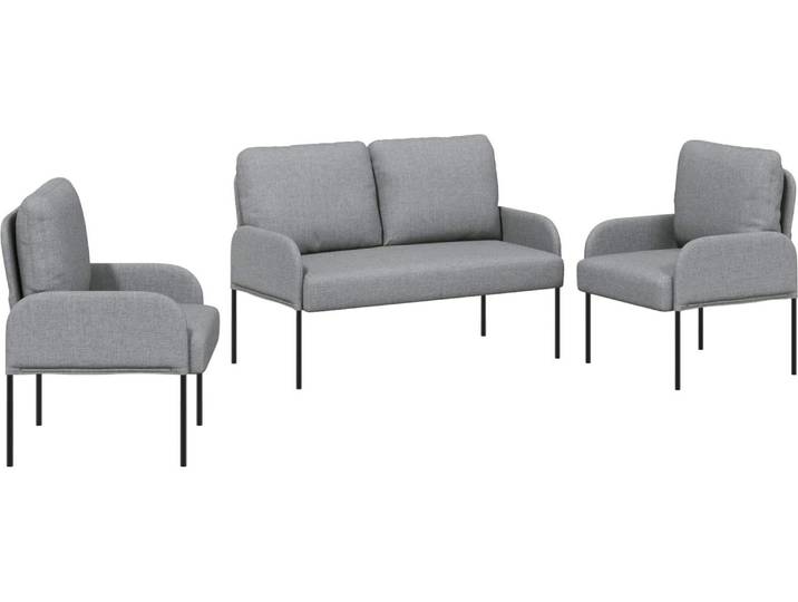 Ensemble de canapés vidaXL\, 3 pièces\, gris clair\, en contreplaqué