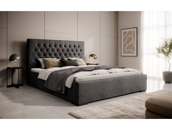 Designer Polsterbett Chester mit Stauraum - 120x200 - Blau - Luxusbetten24