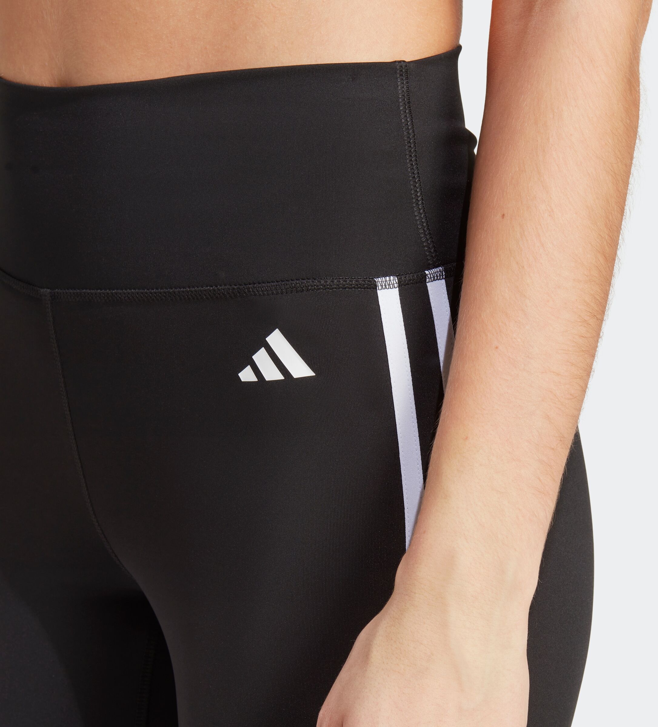Trainingstights ADIDAS PERFORMANCE "TRAIN ESSENTIALS 3STREIFEN HIGHWAISTED 3/4", Damen, Gr. S, N-Gr, schwarz (schwarz, normal, gr.), Obermaterial: 85% Polyester, 15% Elasthan, clean, 3/4-Länge, Hosen Trainingstights, Sportleggings, atmungsaktiv, schnell t