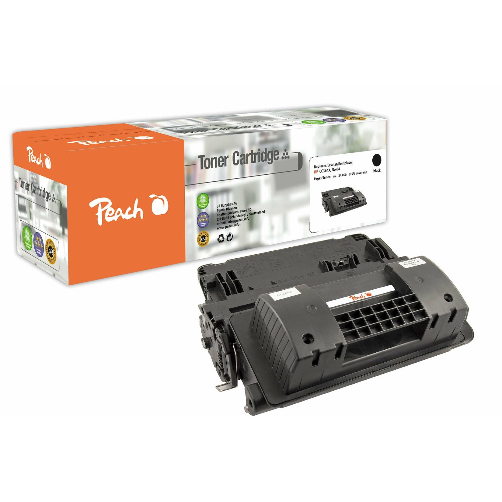 Peach HP 64 X Toner XL bk ersetzt HP No. 64X, CC364X für z.B. HP LaserJet P 4015, HP LaserJet P 4015 DN, HP LaserJet P 4015 N, HP LaserJet P 4015 X (wiederaufbereitet)