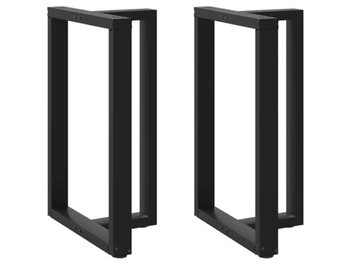 hliofuir Bartischbeine T-Form 2 Stk Schwarz Kufen Stahl 60x35x90cm Stabile T-Form Tischbeine aus schwarzem Stahl mit verstellbaren Bodenschonern für Stehtische in Küche und Esszimmer.
