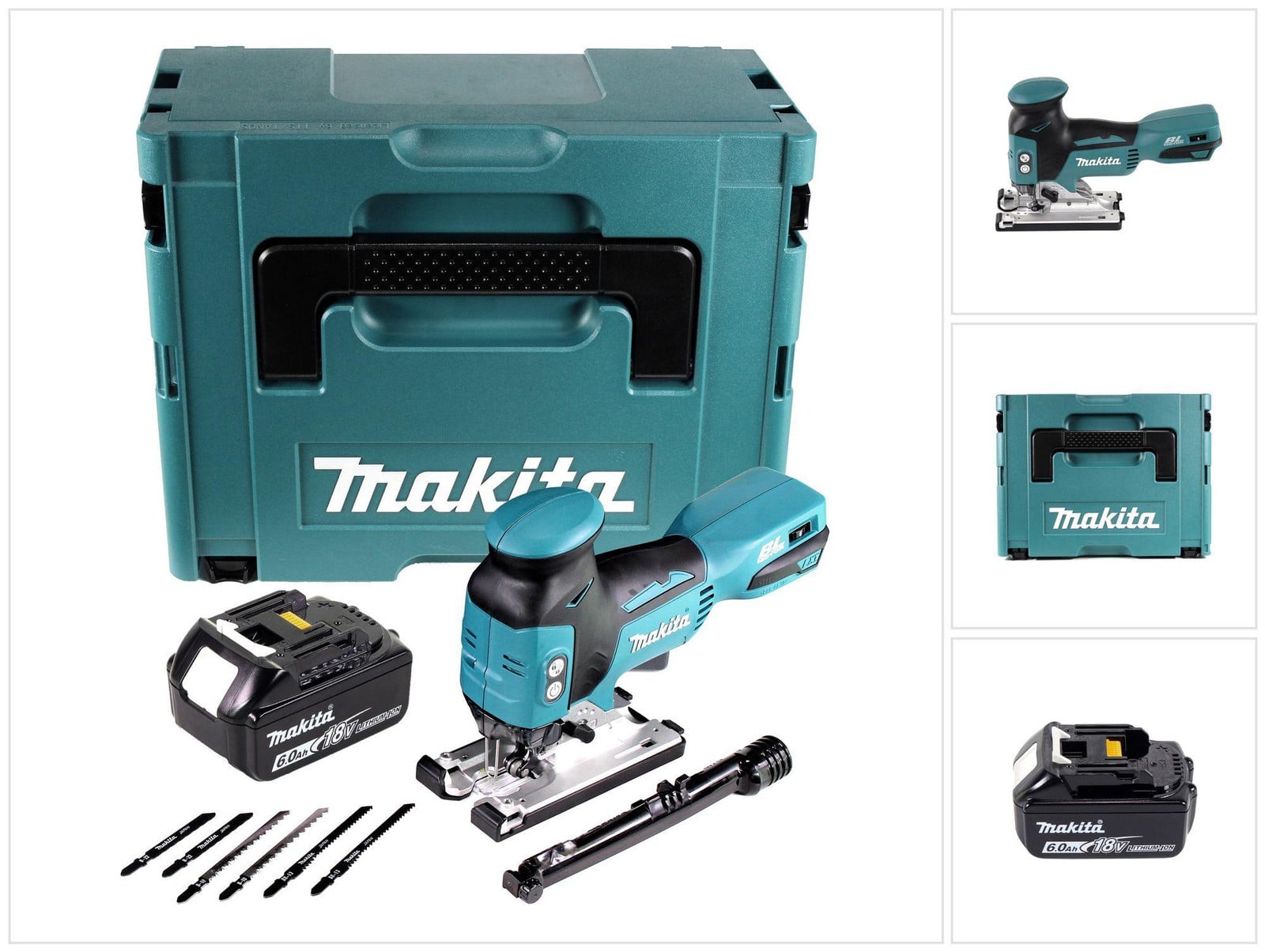 Makita DJV 181 G1J accu pendelzaag 18 V borstelloos met 1x 6,0 Ah accu en Makpac