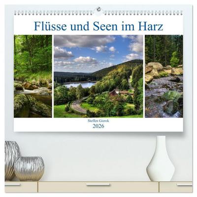 Flüsse und Seen im Harz (hochwertiger Premium Wandkalender 2026 DIN A2 quer), Kunstdruck in Hochglanz