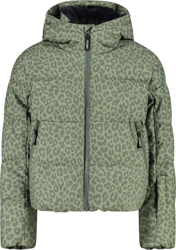 Skijacke CMP "KID G JACKET FIX HOOD", Mädchen, Gr. 128, grün (grün tea), Obermaterial: 100% Polyester. Futter: 100% Polyester. Wattierung: 100% Polyester, Jacken Skijacke, Winddicht, Wasserdicht, Funktions-Twill mit hoher Abriebfestigkeit
