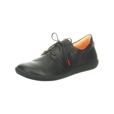 Schnürschuh THINK "Think Halbschuhe Leder", Damen, Gr. 37, Leder, schwarz (schwarz, schwarz), Schuhe Schnürschuh