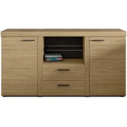 SIDEBOARD Spacoro 2F2S Geölte Eiche Matt 156,4/82/40,3 cm – Schubladenschrank Kommode Modern