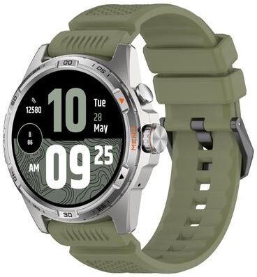 Everyday Crate TicWatch Atlas Pro 5 Enduro Silicone Watch Band With Black Steel Buckle Adjustable Replacement Strap green