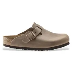 Birkenstock für Damen. 960813 Leder-Clogs Boston Leo (Schmale Passform) braun (39), Wohnung, Nobuck, Keine, Lässig