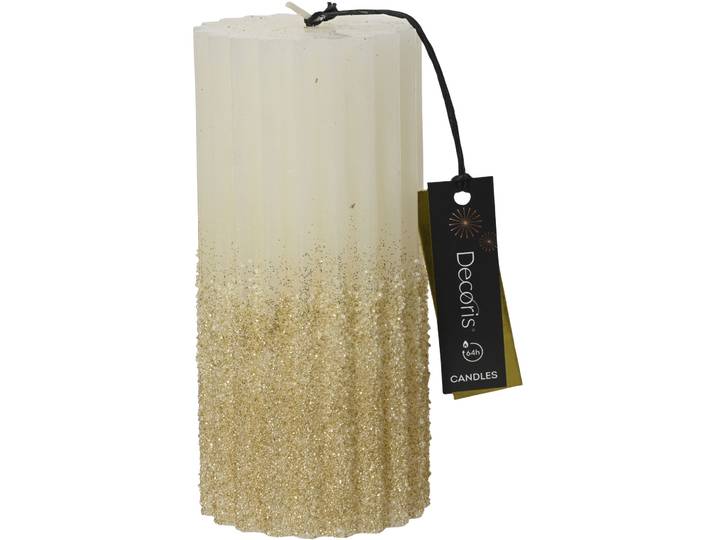 Zylinderkerze Sparkle - Farbe: weiss - Material: Wachs - 147