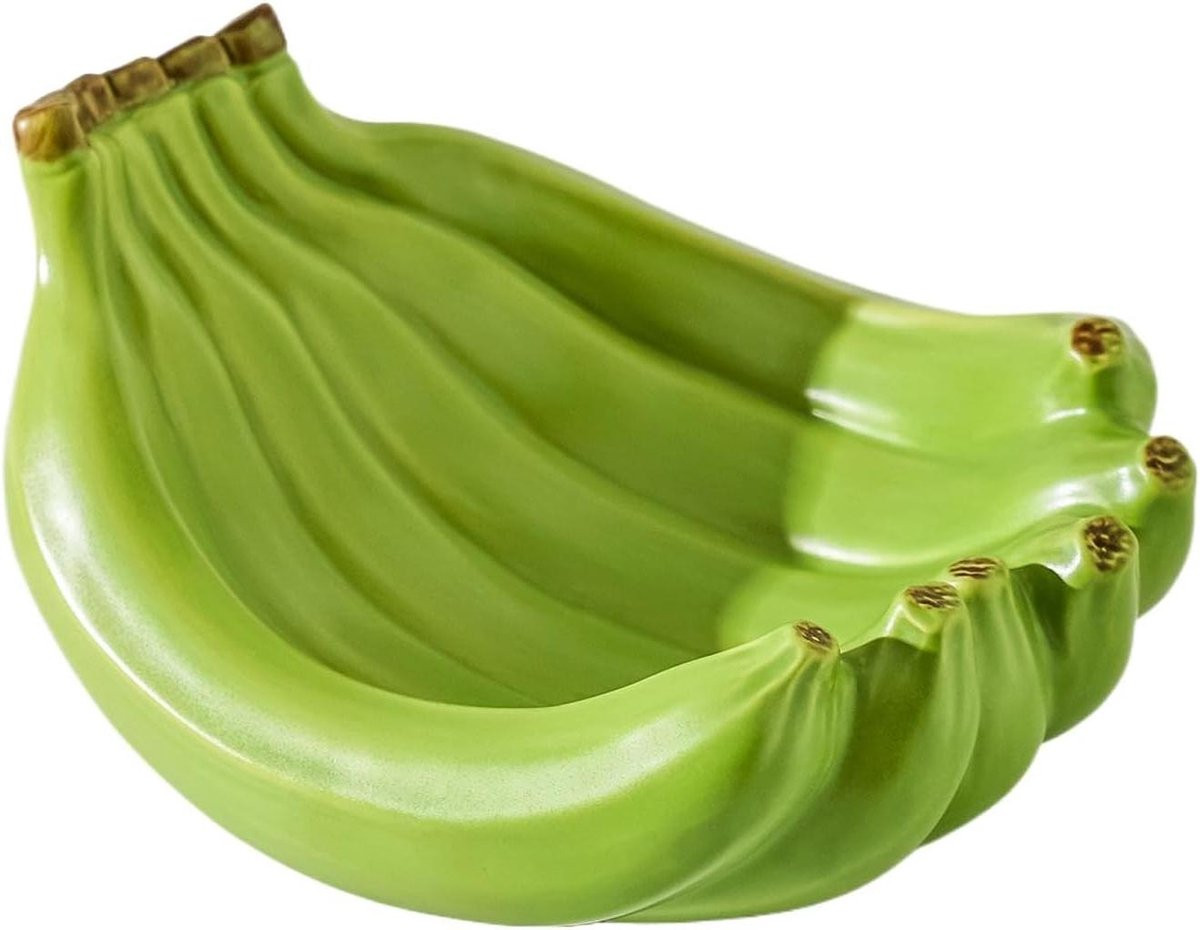 Keramisch Dienblad Fruitschaal met Bananendesign - Groen - 600 gram