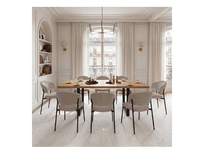 Jiexi Esszimmerstuhl Modernes Esszimmerstuhl-Set in Cord-Optik, bequem & stabil