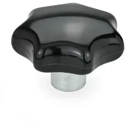 Sterngriffe, Duroplast, mit vorstehendem Stahl-Bund (6336.1-63-B12-C)