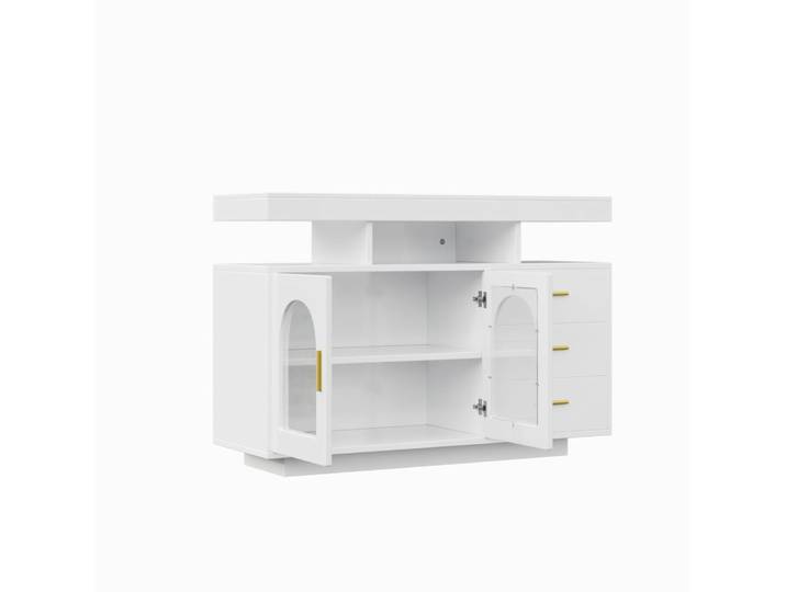 Buffets en panneaux de particules avec led blanc 120x40x80 cm