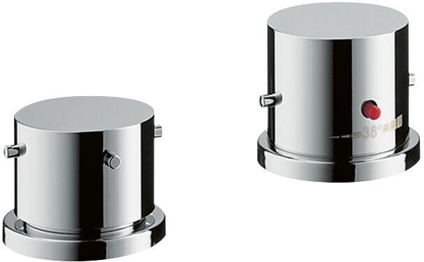 Hansgrohe Fertigmontageset Axor Starck 10480000 2-Loch-Wannenrandthermostat, chrom