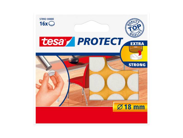 Tesa Filzgleiter Weiss ⌀ 1.8 cm 16 Stück