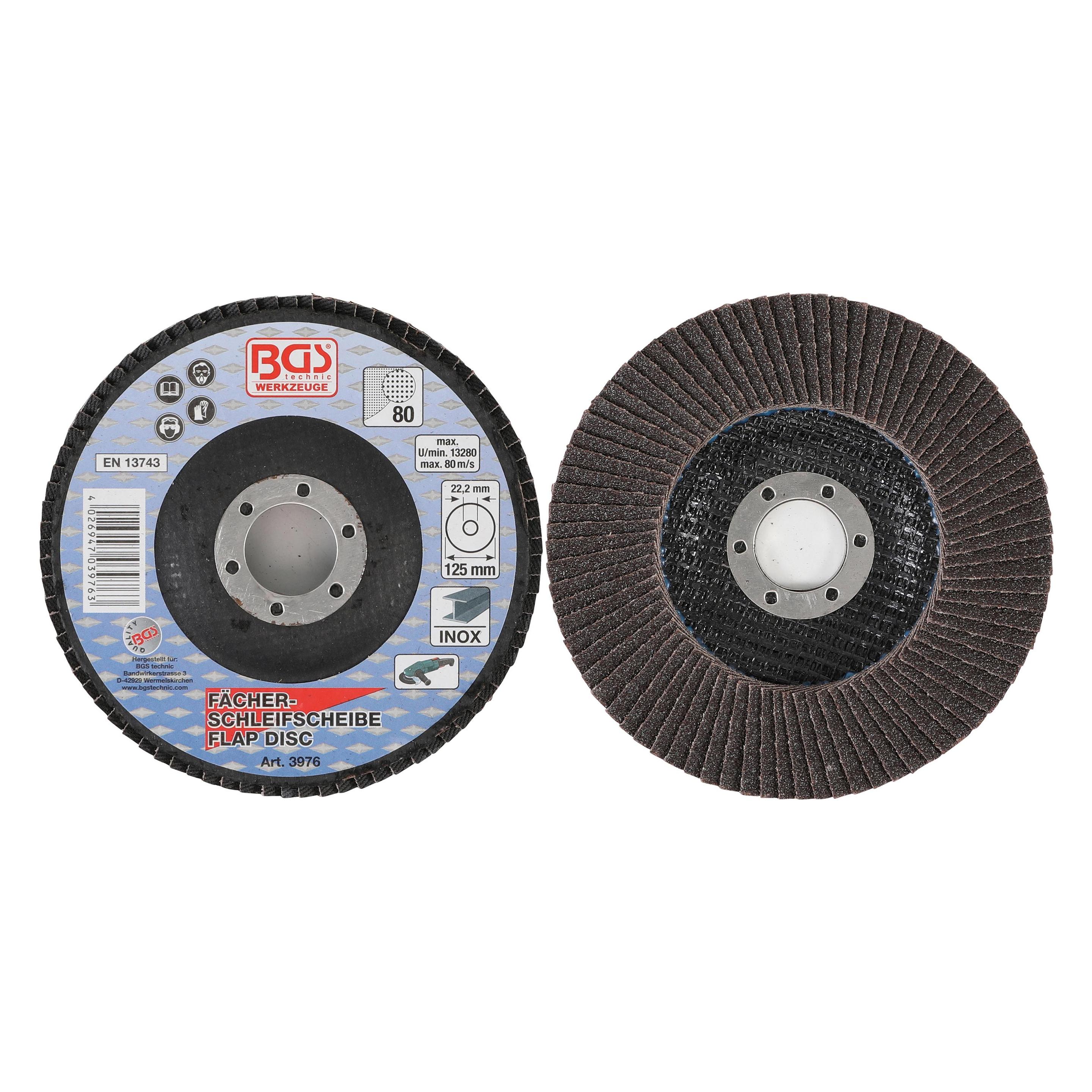 BGS Fächer-Schleif-Scheibe Ø 125 mm K 80 (K 80) (3976)