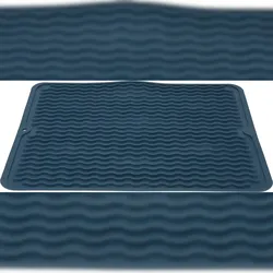 Abtropfmatte Geschirrtrocknung Geschirrmatte Gummimatte 40x30cm Blau