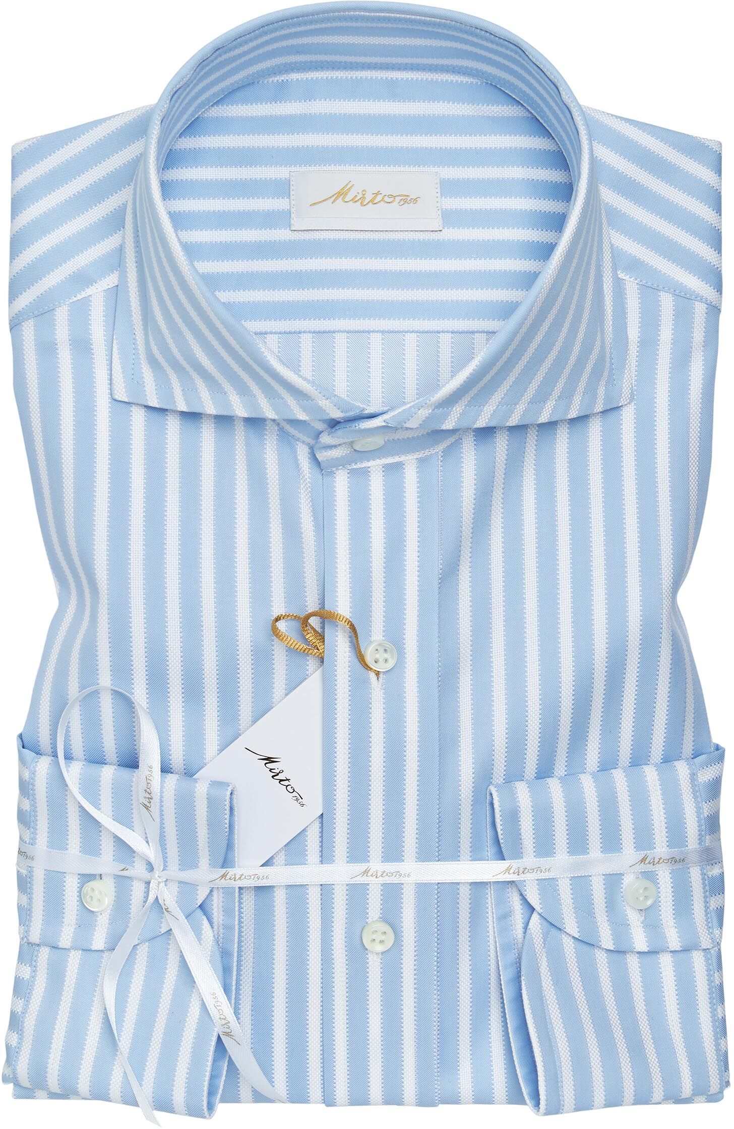 MIRTO CAMISA MANGA LARGA AZUL RAYAS BLANCAS-M /  3 Hombre