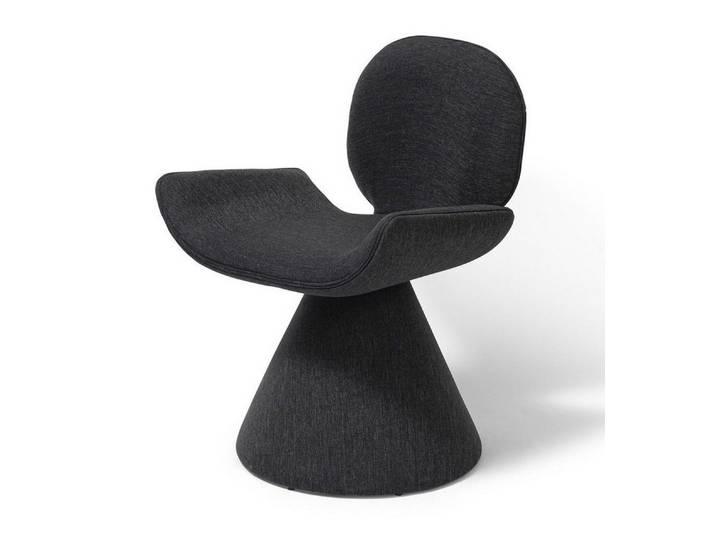 Xlmoebel Esszimmerstuhl Skulpturaler schwarzer Stoffstuhl für modernes Esszimmerdesign, Made in Europa