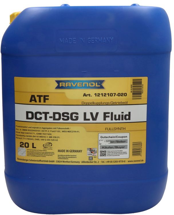 Getriebeöl RAVENOL 1212107 DCT-DSG LV FUIDE 20L