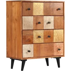 Helloshop26 - Buffet Sideboard Schrank Konsolentisch Aufbewahrungseinheit mit Schubladen 75 cm massives Akazienholz 4402208