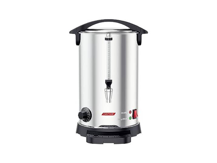 Caytime Glühweinkocher 12 Liter - 1500W Edelstahl Heißwasserspender mit Zapfhahn - zum Erhitzen und Warmhalten von Getränken wie Glühwein, Kaffee, Tee - TÜV & GS - Hochwertige Gastronomie Qualität