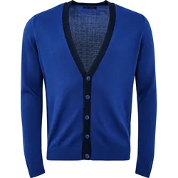 Cross Jacke Block Cardigan, blau