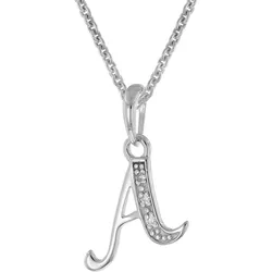 trendor 21240-A Halskette mit Buchstabe A Anhänger 925 Silber Rhodiniert, 38 cm