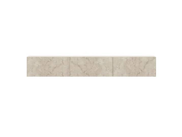 Hanah Home Moderner TV-Ständer mit LED-Beleuchtung, 180 cm, Travertin-Farbe, 100% melaminbeschichtete Spanplatte, Wandmontage, Elegantes und funktionales Design