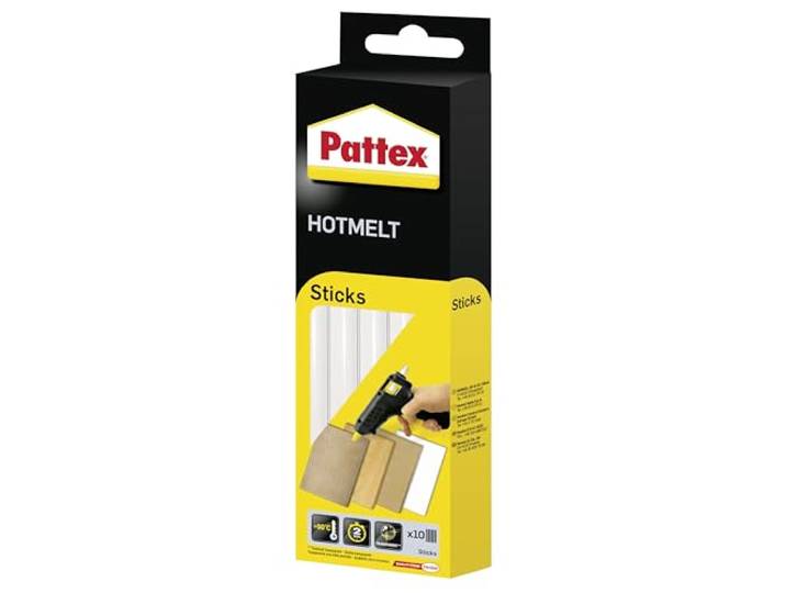 Pattex Hotmelt Sticks lijmsticks voor hete lijmpistolen, lijmsticks met extreem hoge transparantie, 10 hotmelt lijmsticks voor knutselen, decoreren en repareren