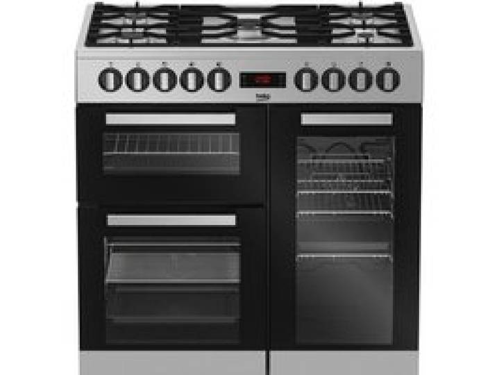 Piano de cuisson BEKO Ps235315dx - Inox/noir - 5 éléments - Four électrique - Chaleur tournante - 31 L