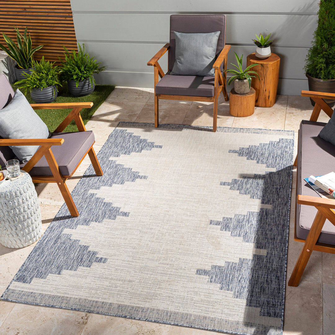 Natur Pur Marion Indoor & Outdoor Boho Denim Rug Navy;Blue;Taupe;Gray;OffWhite;Oatmeal;PaleBlue Rectangle 160 x 230cm