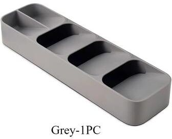 Uplift Essentials Multi Purpose Compartmentalized Cutlery Storage Tray grey