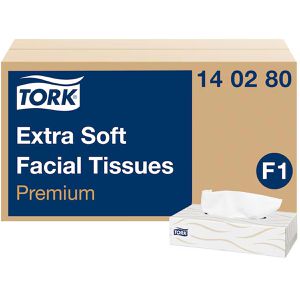 Tork Kosmetiktücher Premium, 140280, F1, 2-lagig, Tissue, hochweiß, 100 Tücher, 30 Pack