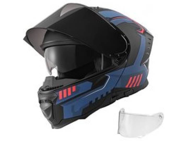 VEVOR Klapphelm mit Doppelvisier Größe M, Modularer Motorradhelm ECE 22.06 Zertifiziert, Straßenmotorradhelm für Erwachsene, Mopedhelm mit Bluetooth-Lautsprecherfach & Herausnehmbarem Innenfutter