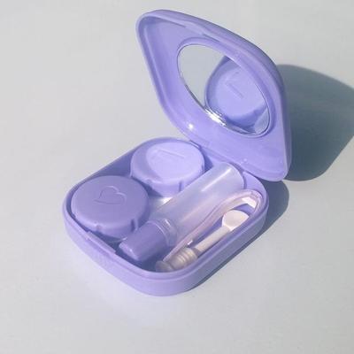 United Contact Lens Case With Mirror Portable Travel Contact Lens Case Kit purple