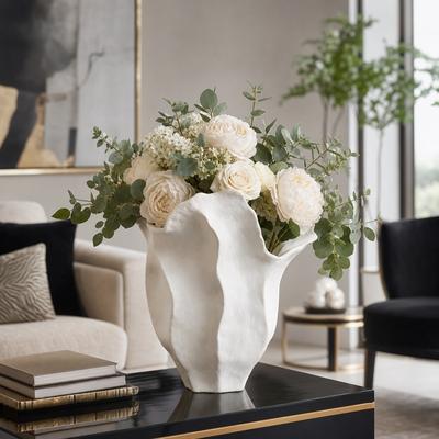 Sagebrook Home Stoneware Porcelain Vase Abstract Organic Design Sculptural Accent