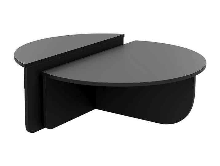 Lot de 2 tables basses - Noir - ALOEVA